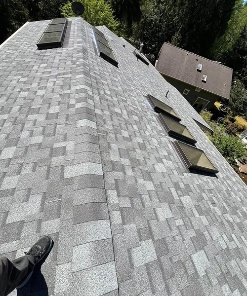 IKO Cambridge color Harvard Slate roof installation in Sedro Woolley 